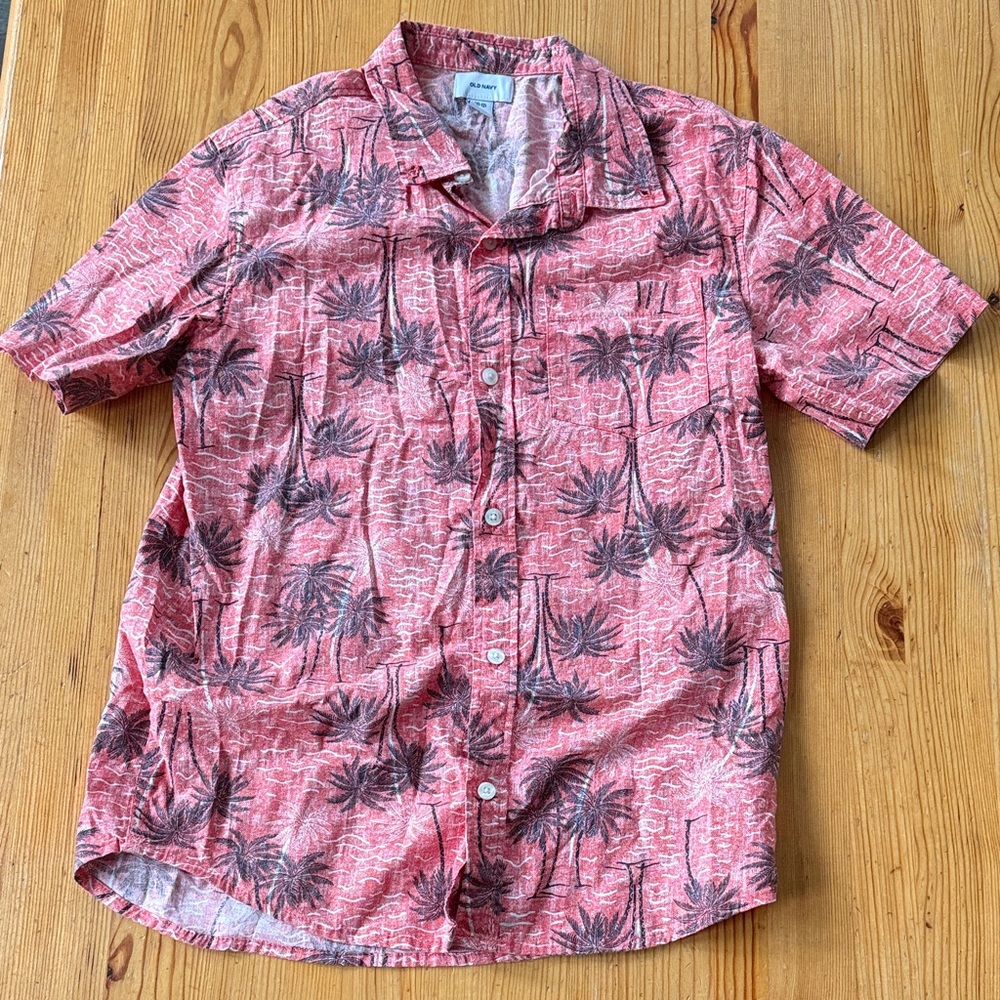 Red Palm Tree Print Boy’s Shirt